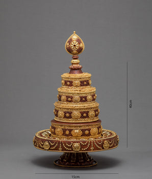 Traditional Rice Offering Set | Highly Decorated Copper Mandala