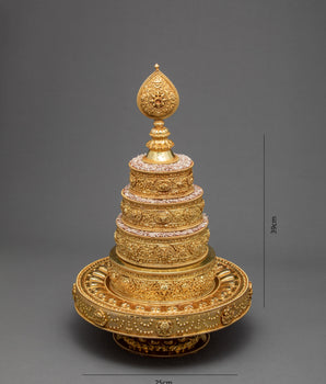 Full Gold Mandala | Buddhist Altar Supplies | Rice Offering Set