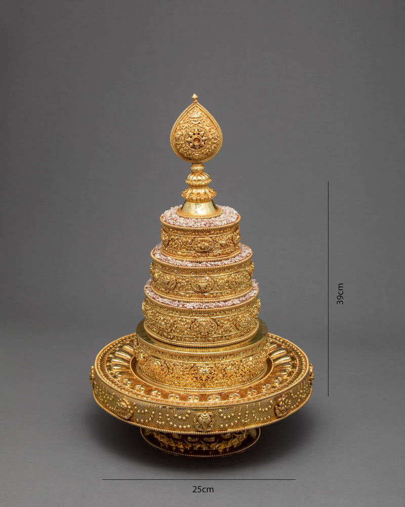 Full Gold Mandala | Buddhist Altar Supplies | Rice Offering Set