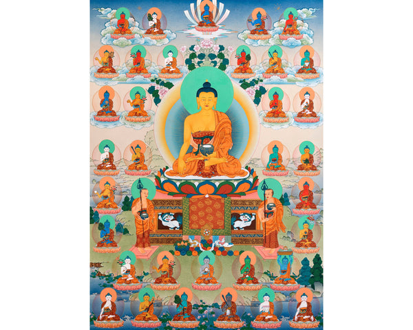 35 Buddhas of Confession | Tibetan Thangka Painting