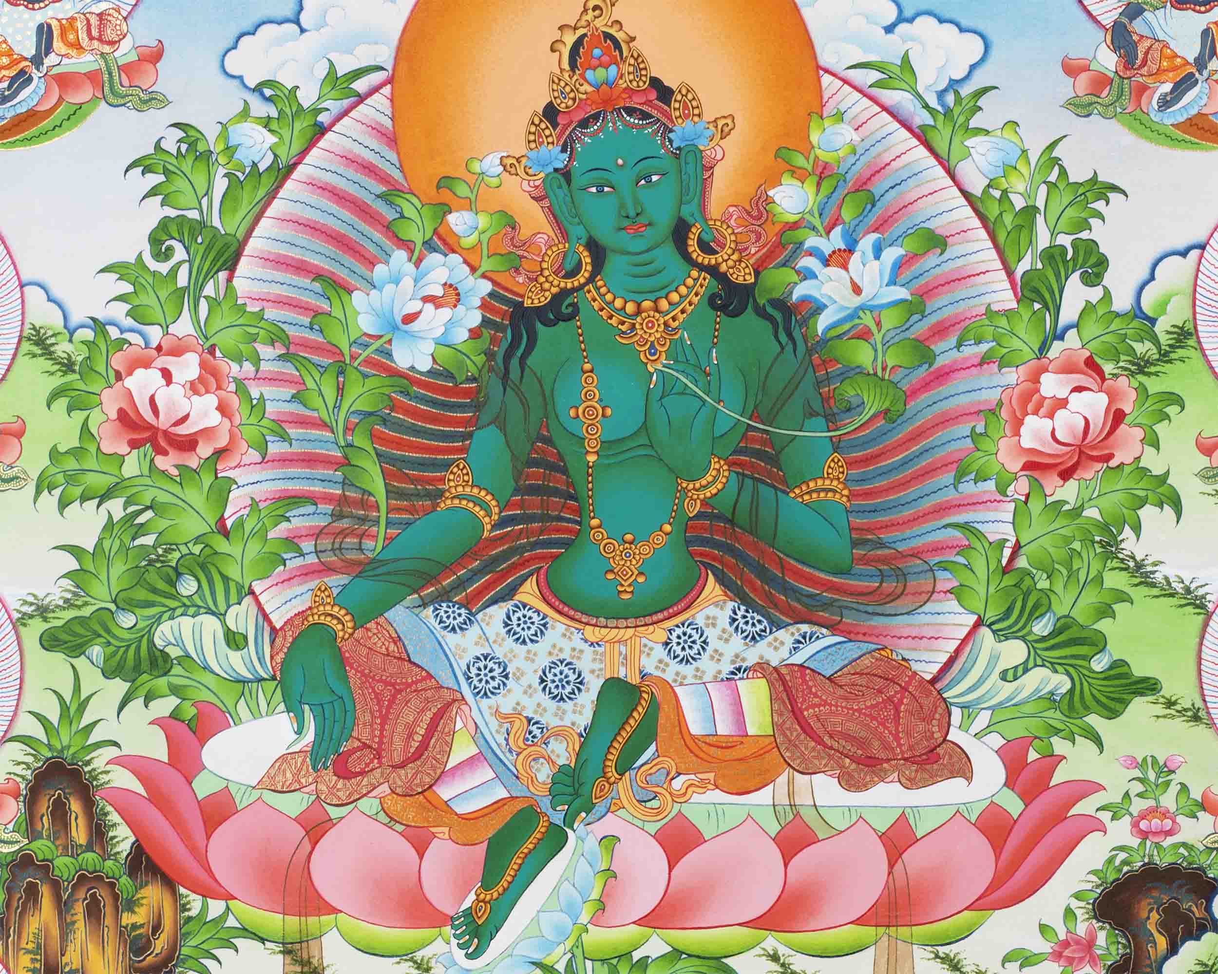 21 Tara Print | Tibetan Buddhist Painting | Wall Hanging Decors