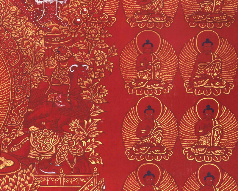 108 Buddhas' | Thangka Prints | Wall Hanging Decors