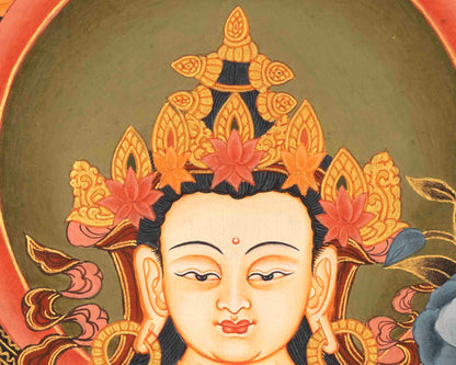 Four Armed Chenrezig Thangka | Tibetan Avalokiteshvara of compassion