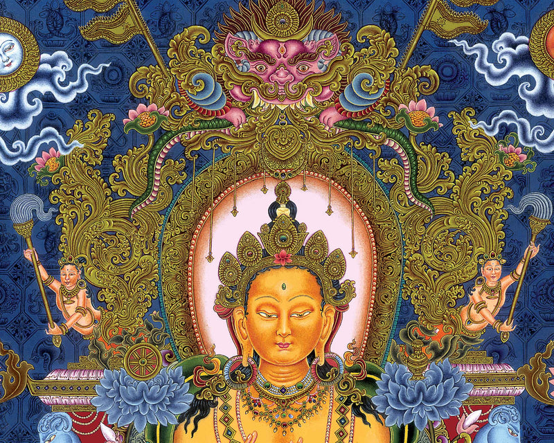 Maitreya Future Buddha Thangka Print | Digital Canvas Print