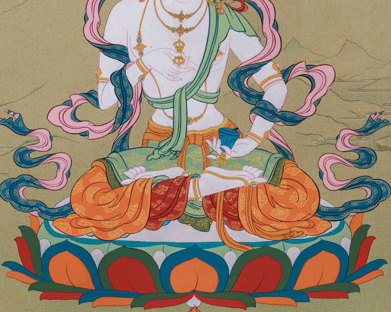 Vajrasattva, Dorje Sempa in Karma Gadri Thanka Painting