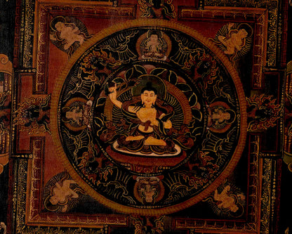 Manjushree Mandala Thangka | Traditional Tibetan Art | Wall Decors