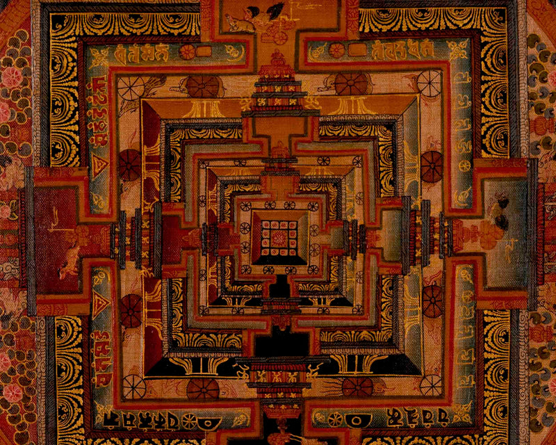Tibetan Kalachakra Mandala | Traditional Thangka | Wall Decors
