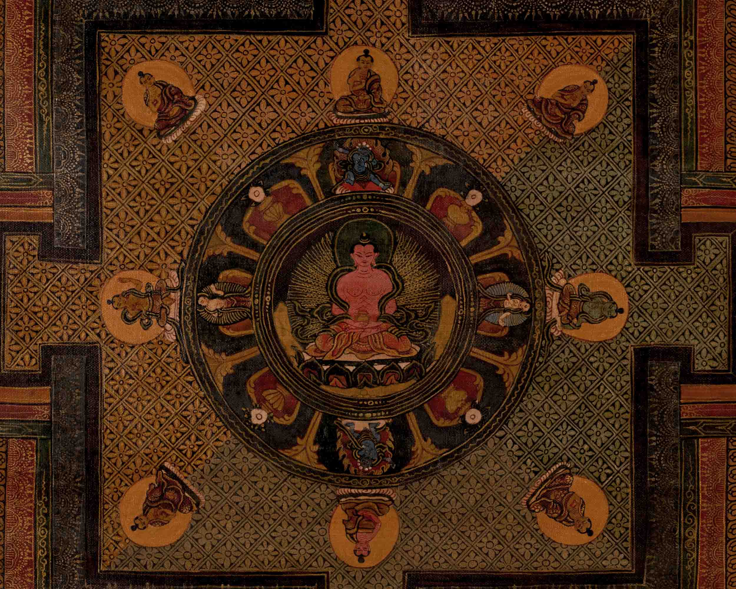 Amitayus Buddha Mandala | Traditional Tibetan Thangka | Wall Decors