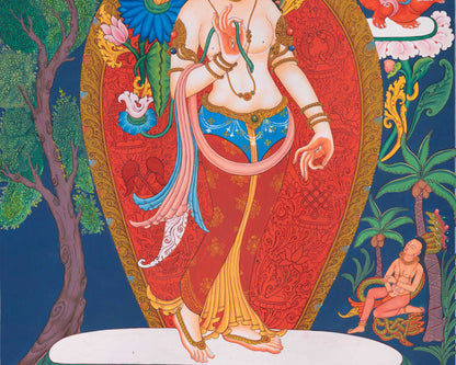 White Tara Thangka Print | Goddess of Compassion