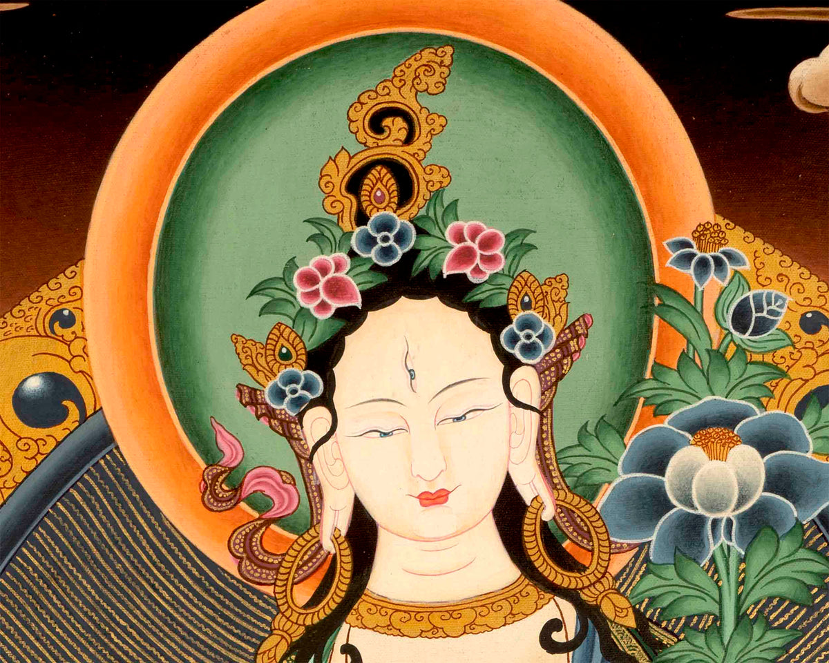 White Rara Painting Thangka | Tibetan Bodhisattva Art