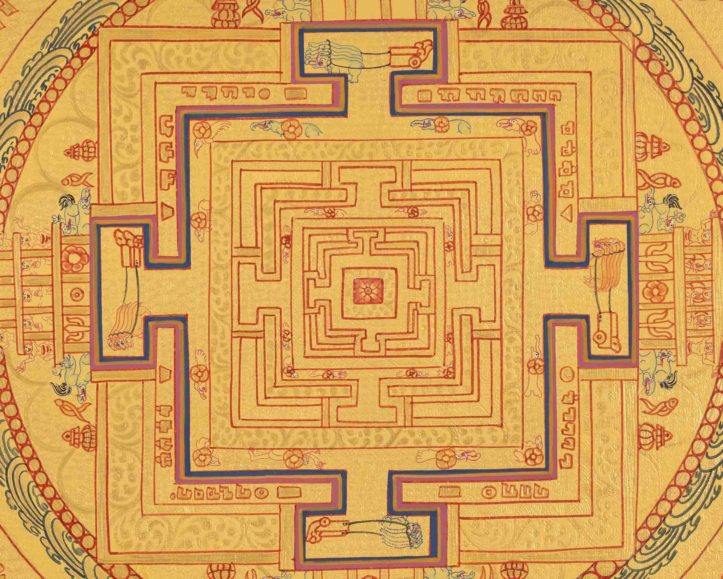 Religious Mandala Thangka | Tibetan Artwork | Traditional Wall Decors