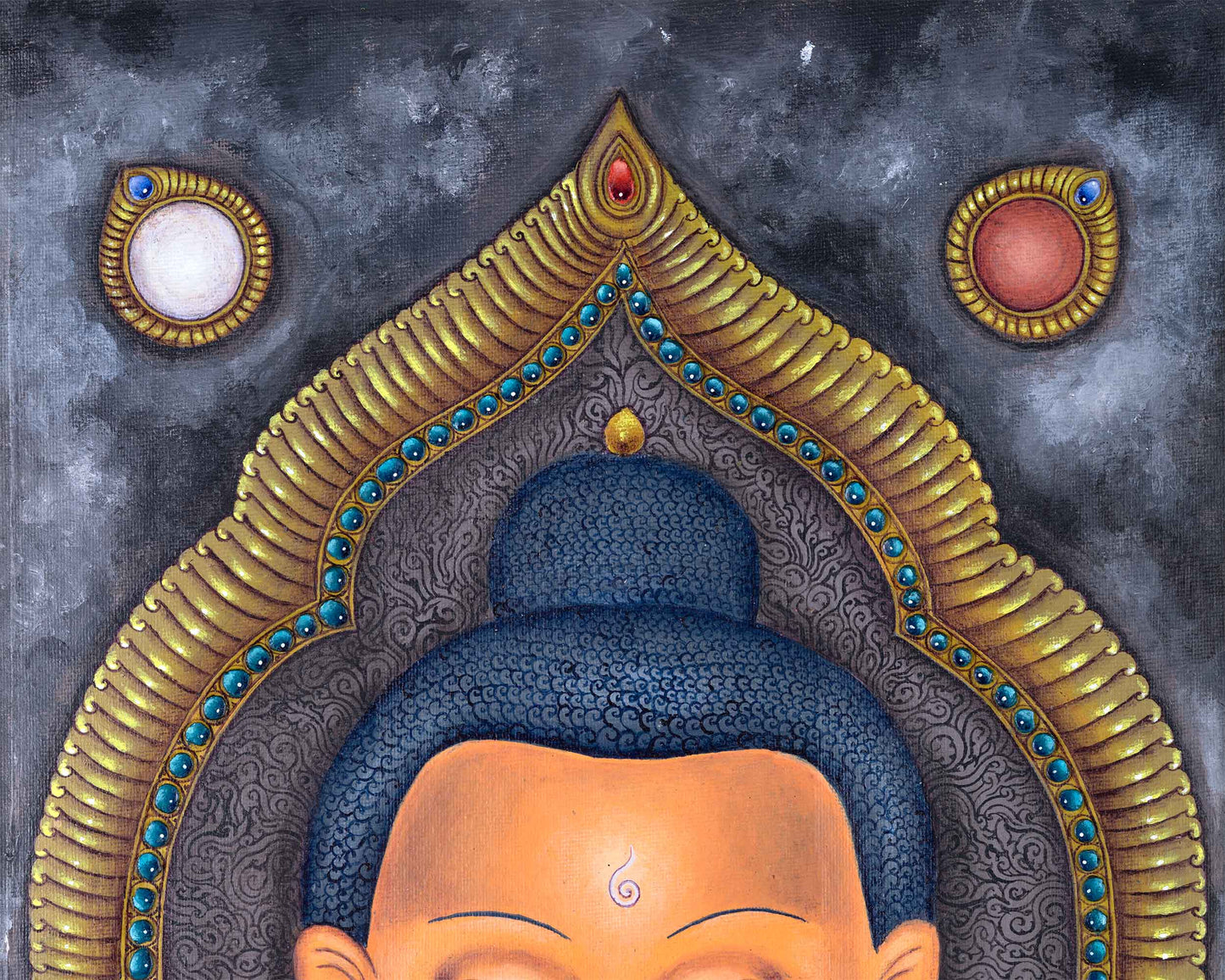 Large Buddha Wall Art Print For Decoration | Historical Shakyamuni Buddha Paubha Painting Print