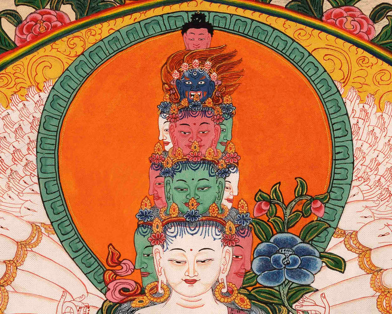 1000 Armed Avalokiteshvara Thangka | Traditional Tibetan Painting