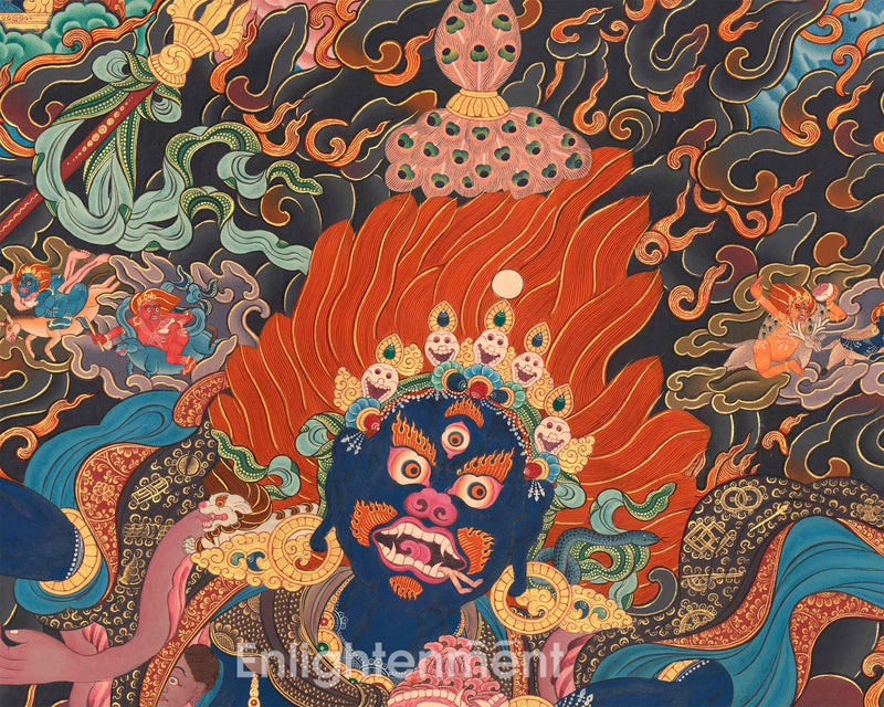 Hand-painted Palden Lhamo Thangka | The Fierce and Protective Deity | Sacred Thangka Painting