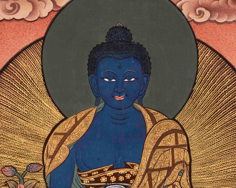 Bhaisajyaguru Thangka | Medicine Buddha | Religious Buddhist Painting