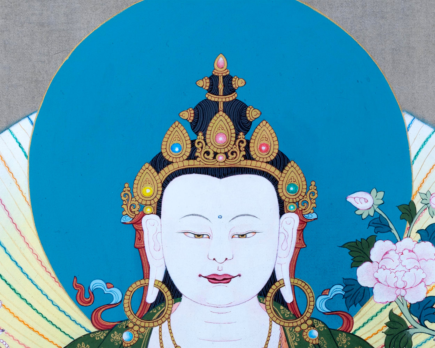 Four Armed Chenrezig Thangka Art | Tibetan Buddhist Deity Of Compassion