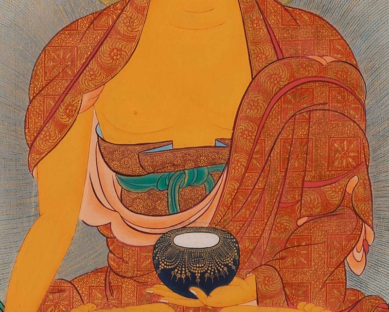 Buddha Gautama Siddhartha Thangka Painting |  Traditional Tibetan Bodhisattva Art