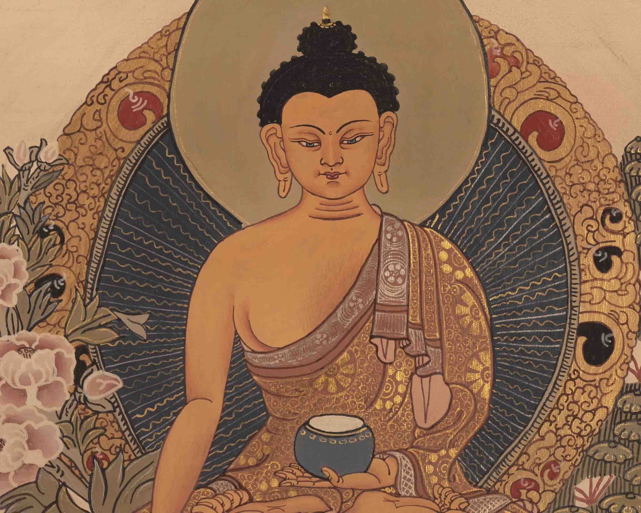 Shakyamuni Buddha Thangka | Religious Artwork | Wall Decors