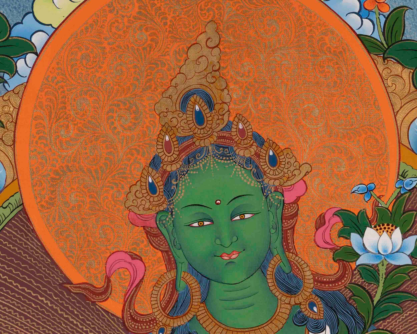 Green Tara | Traditional Buddhist Thangka | Wall Decors