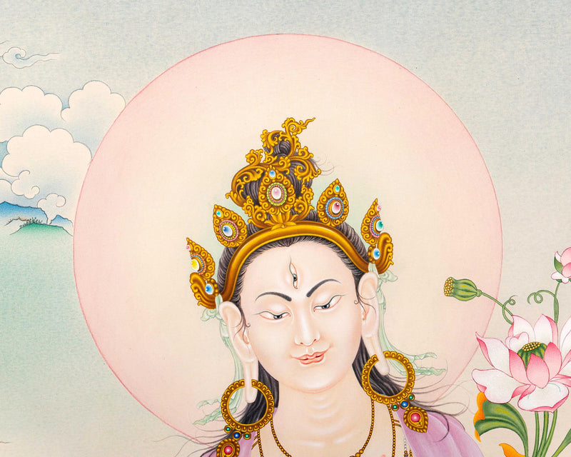 White Tara Digital Print | Mother Deity | LongLife Bodhisattva Thangka