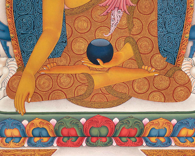 Hand Painted Thangka Of Siddhartha Gautama | Traditional Shakyamuni Buddha Art | Meditative Decor