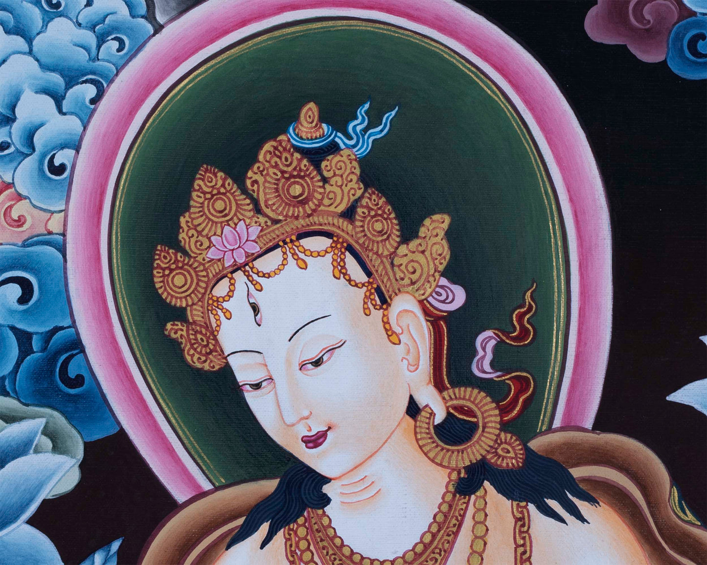 White Tara Standing Thangka Print | Goddess of Long Life