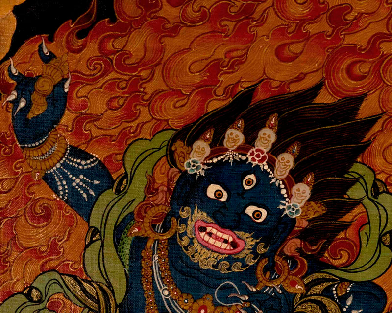 Vajrapani Thangka | Wrathful Bodhisattva | Religious Wall Decors