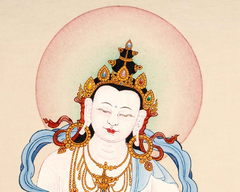 Vajrasattva Thangka | Traditionally Hand Painted Dorje Sempa Art