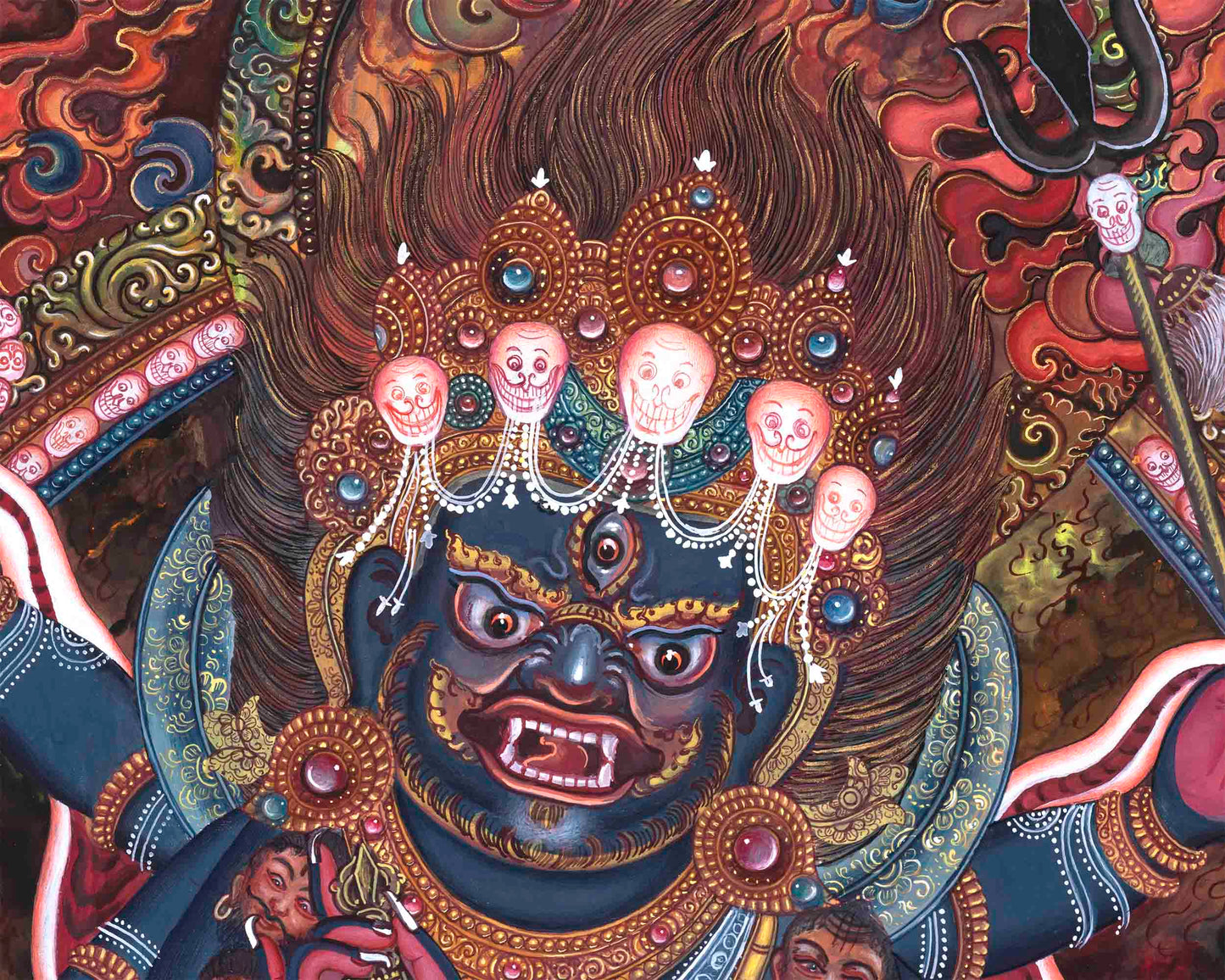 Mahakala Thangka Print | The Buddhist Wrathful Deity | Traditional Wall Decors