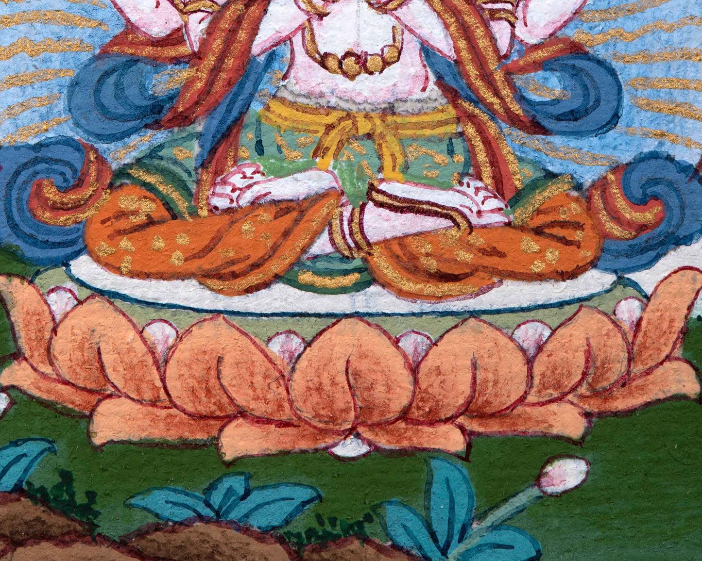 Avalokiteshvara Buddhism Mini Thangka | Traditional Buddhist Art