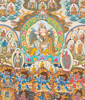 Guru Rinpoche Lineage Tree | Thangka Print | Digital Wall Decors