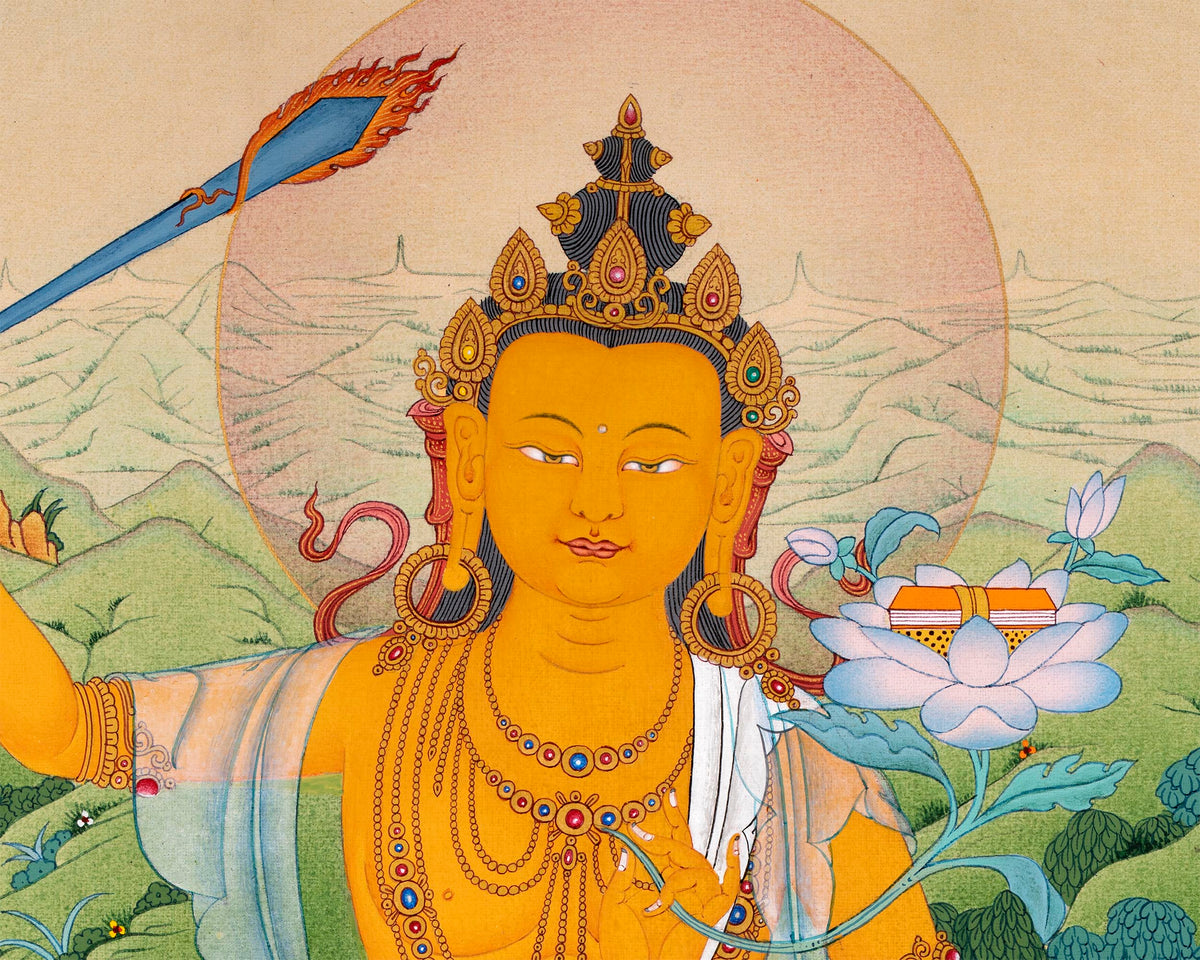 Manjushri Thangka | Traditional Tibetan Art