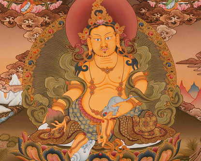 Jambhala Thangka Print | Tibetan Traditional Art