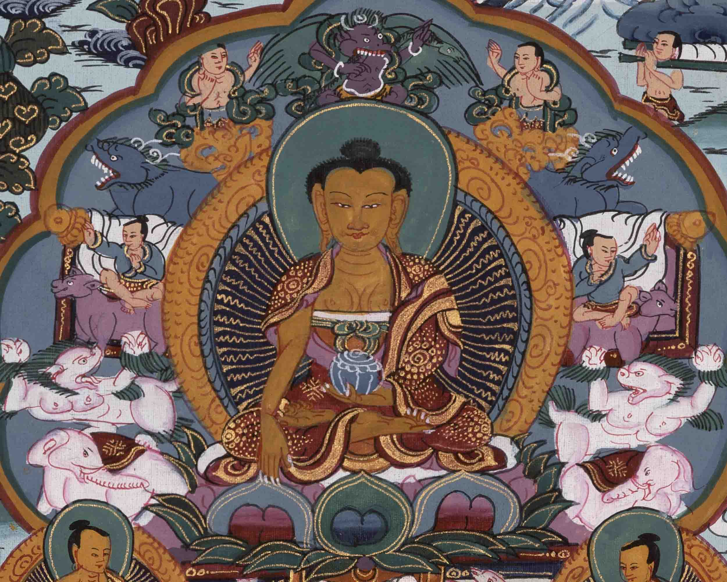Shakyamuni Buddha Life Story | Religious Buddhist Thangka | Wall Decors