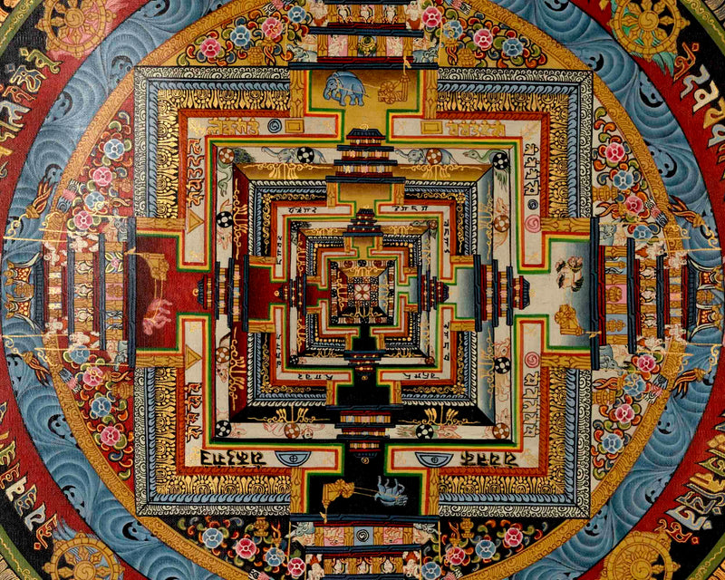 Kalachakra Mandala | Traditional Tibetan Thangka | Wall Decors