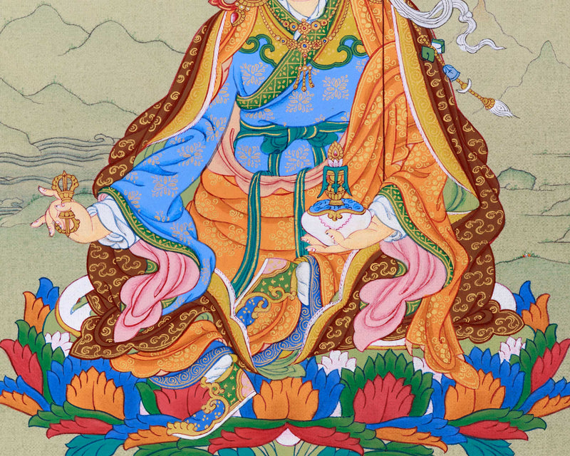 The Lotus Born Master's Thangka | Guru Rinpoche Artwork | Guru Padmasambhava Thangka