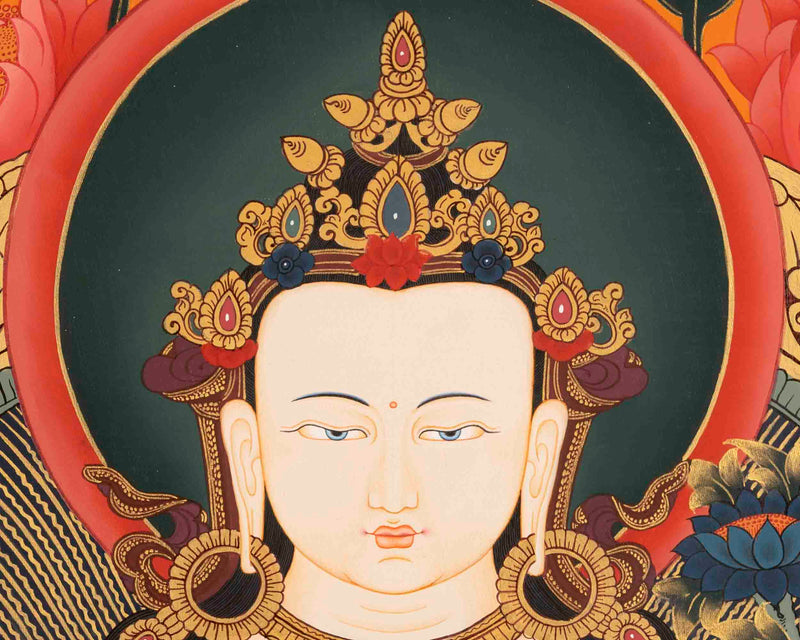 Avalokiteshvara Chengrezig Thangka | Yoga Meditation Canvas Art