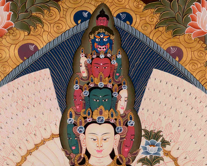 1000 Armed Avalokiteshvara | Religious Buddhist Thangka | Wall Decors