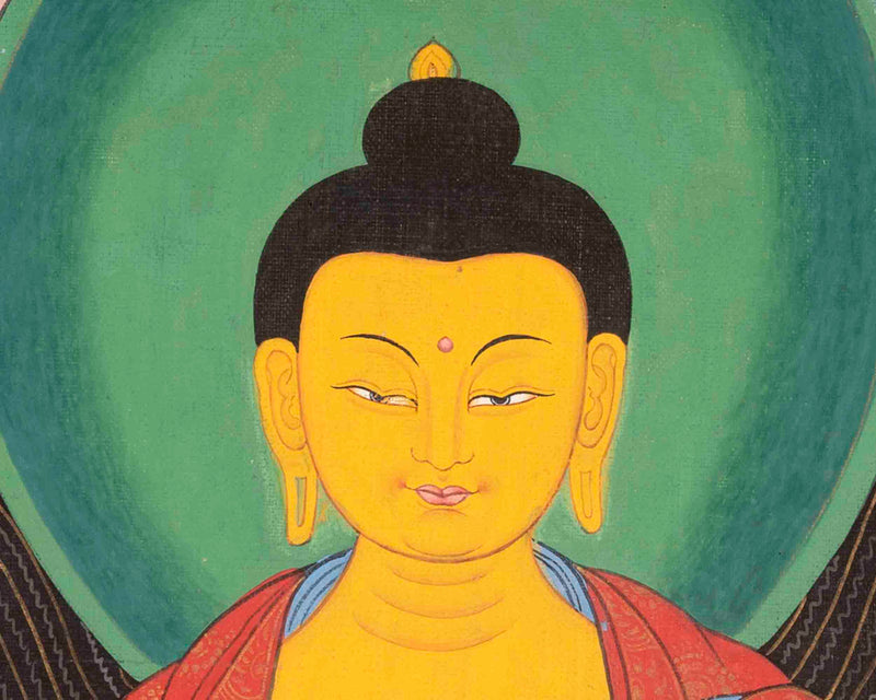 Vintage Shakyamuni Buddha | Traditional Buddhist Thangka | Wall Decors