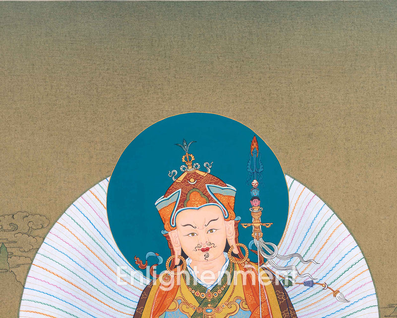 Hand Painted Guru Rinpoche Thangka | Lotus Born Master, Padmasambhava