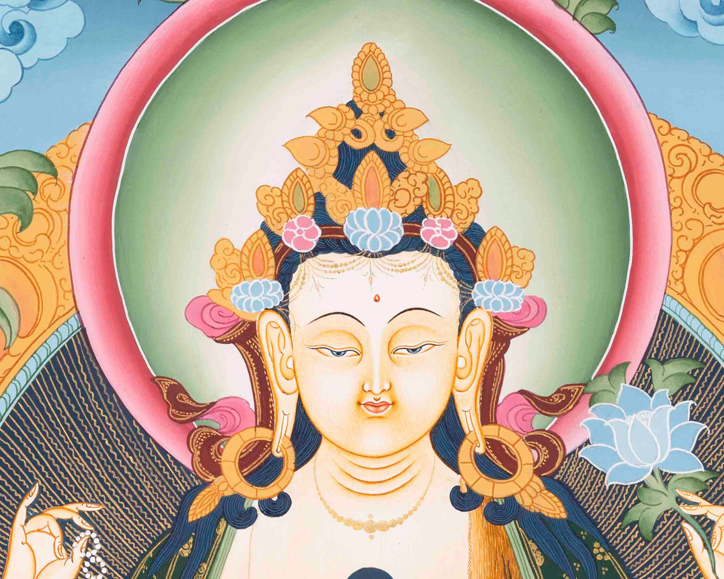 Avalokitesvara Chenresig Thangka | Religious Buddhist Art | Buddhist Gifts