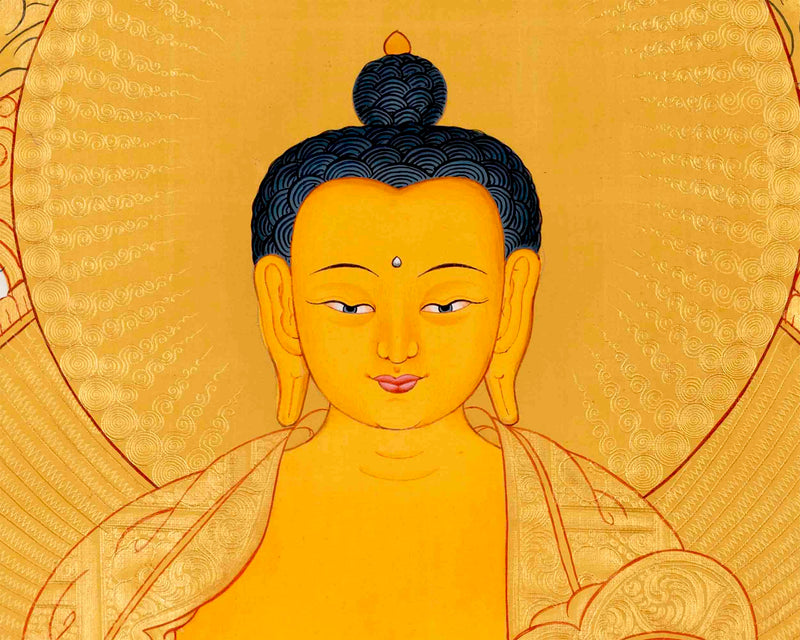 Full Gold Style Shakyamuni Buddha Thangka | Tibetan Buddhist Art