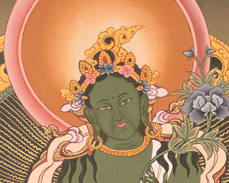 Mother Green Tara | Buddhist Thangka | Wall Decors