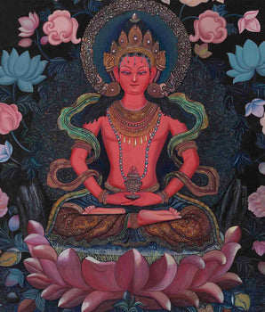 Buddha Amitayus Print | Newari Thangka Art | Wall Hanging Decors