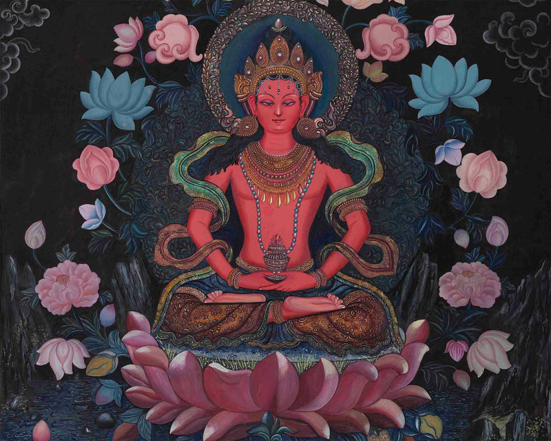 Buddha Amitayus Print | Newari Thangka Art | Wall Hanging Decors
