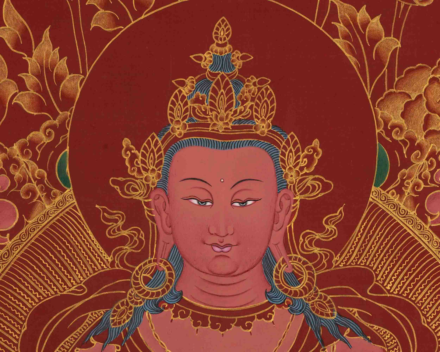 Buddha Amitayus Thangka | 24k Gold High Quality Art | Religious Painting