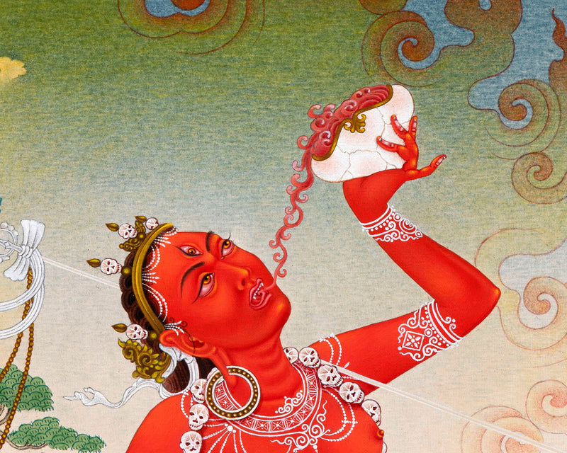 Vajrayogini Thangka Print | The Red Dakini of Vajrayana