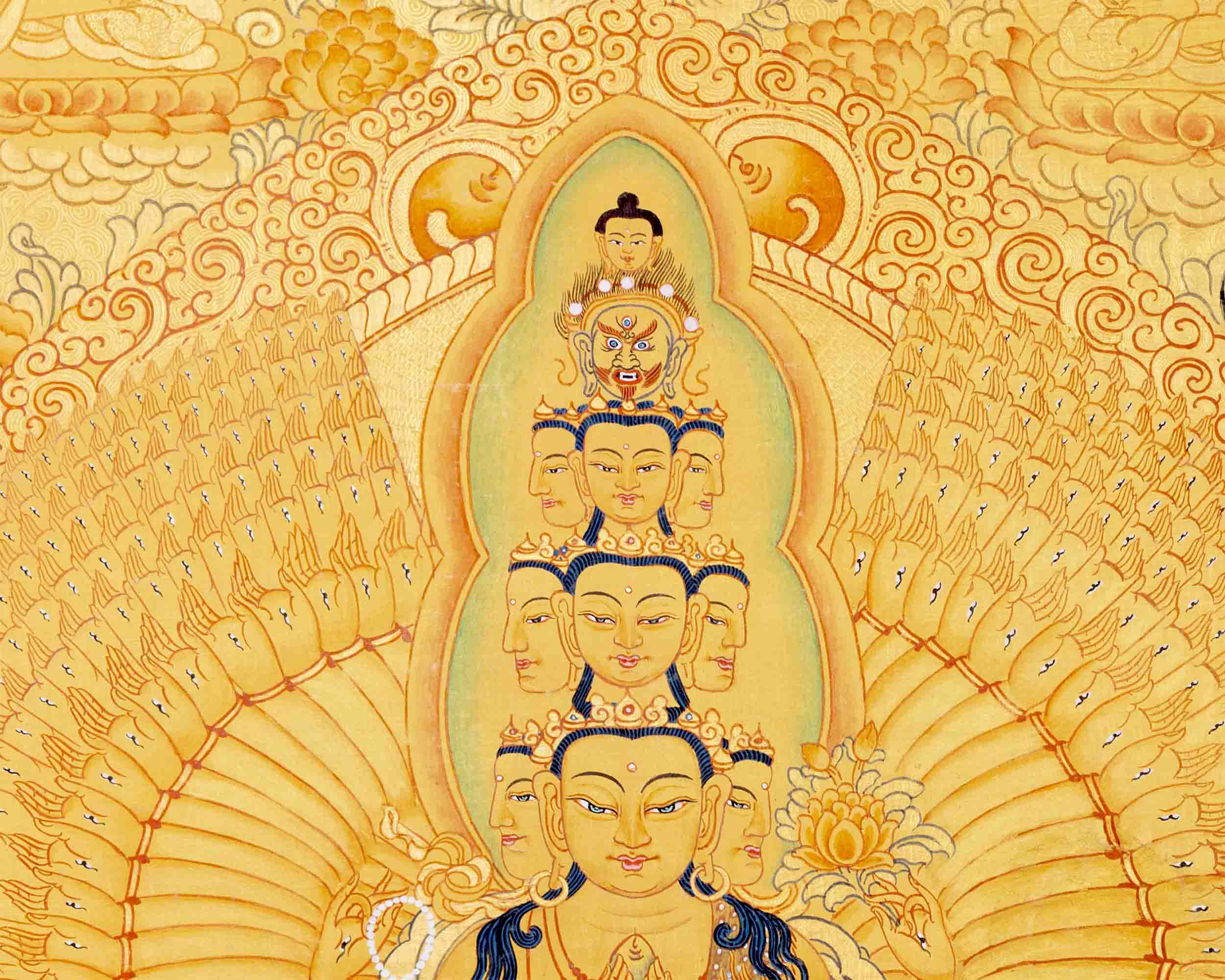 1000 Armed Avalokiteshvara Thangka | Wall Hanging Meditation Art