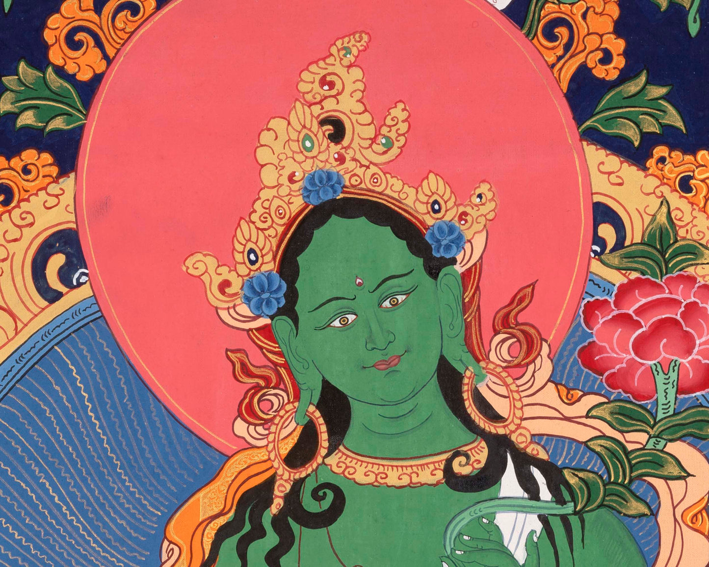 Green Tara Thangka | Wall Decor Painting