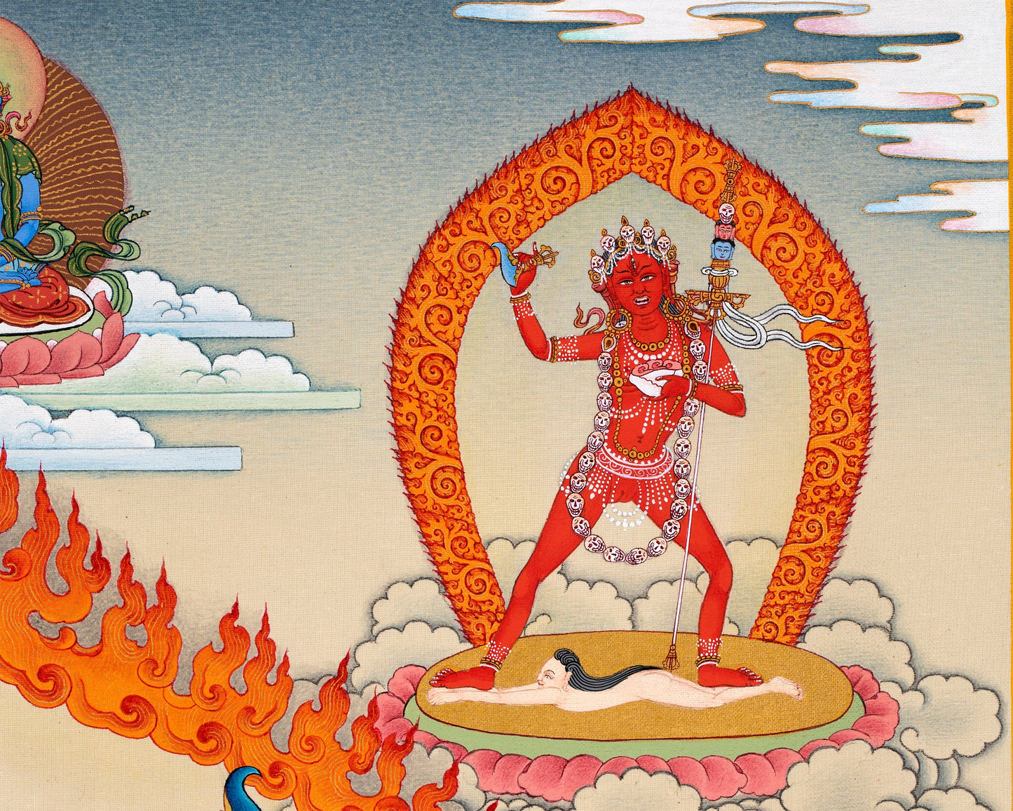 Chakrasamvara And Four Dakini | Tibetan Buddhist Thangka Art